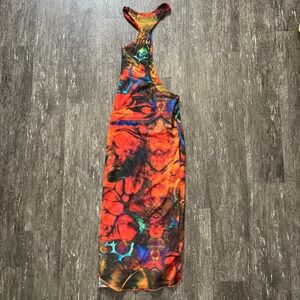 Sydney Jaded London Psychedelic Print One Shoulder Maxi Dress - Abstract Size 0